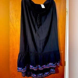 Black skirt with floral bottom